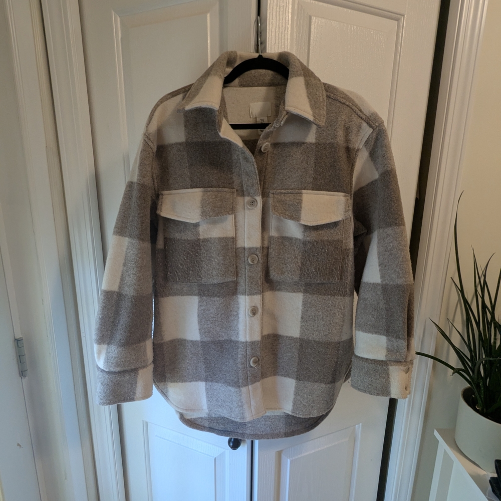 H&M Plaid Jacket - Gray and Cream